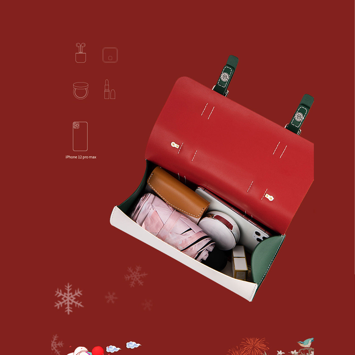 Cylinder Satchel Leather Bag DIY Kit with Top Handle and Crossbody Strap detail image 3