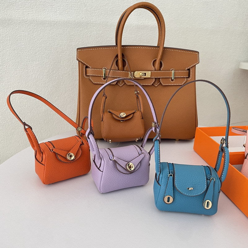 Mini Shoulder Bag Charm Keychain PU Leather Earphone Storage detail image 6