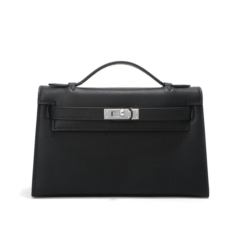 Smooth Calfskin Pochette Handbag with Detachable Shoulder Strap detail image 8