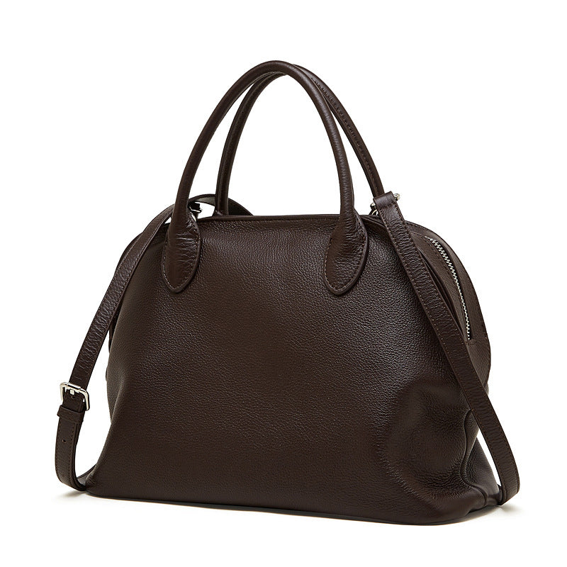 Vintage Top Grain Leather Bowling Bag with Dual Carry Options detail image 5