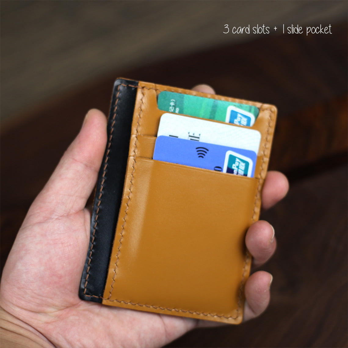 HANDSEWGIFT Full Grain Leather Sleeve Card Wallet DIY Kit detail image 2