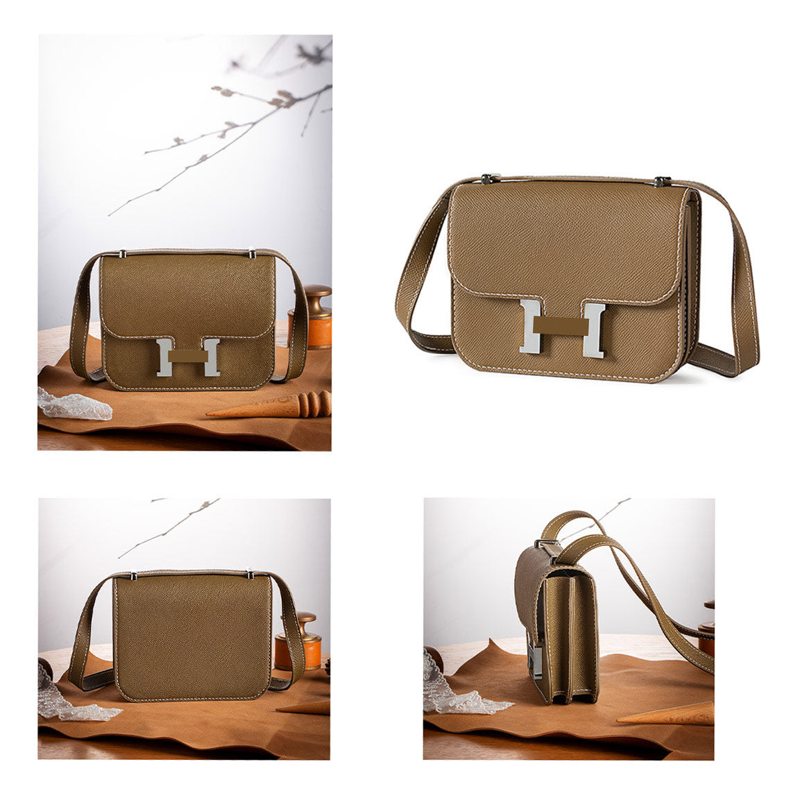 Leather Square Tofu Crossbody Bag DIY Kit – Tan or Black detail image 7