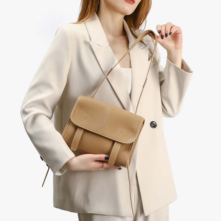 Retro Top-Grain Cowhide Mini Crossbody Bag - Vintage Genuine Leather Small Square Satchel for Women detail image 10