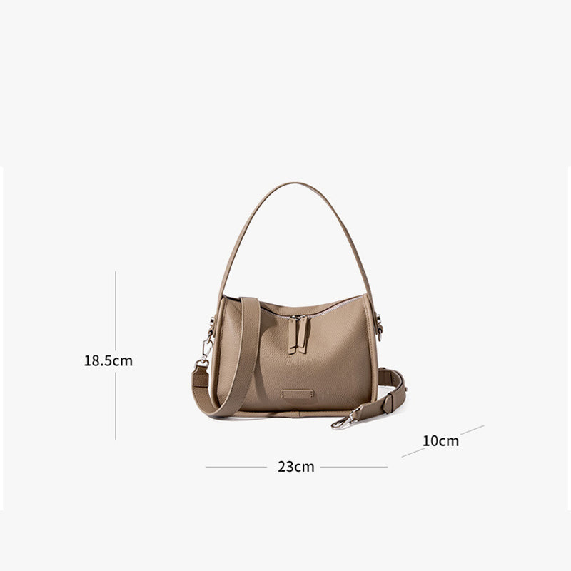 Top Grain Leather Handbag with Detachable and Adjustable Strap detail image 4