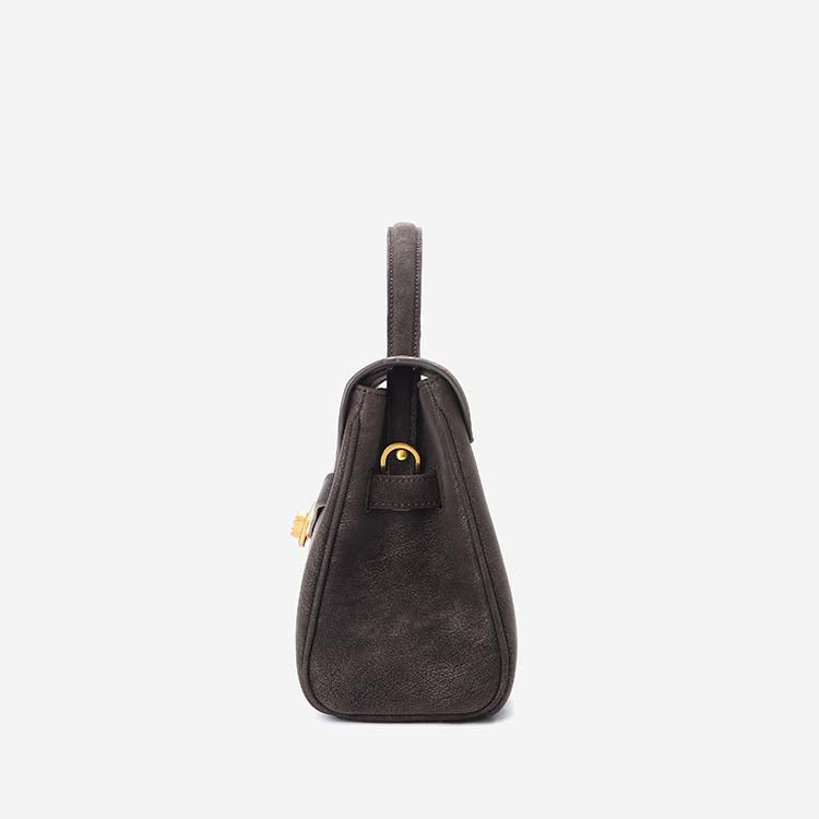 Classic Medium Leather Satchel with Top Handle and Crossbody Strap detail image 12