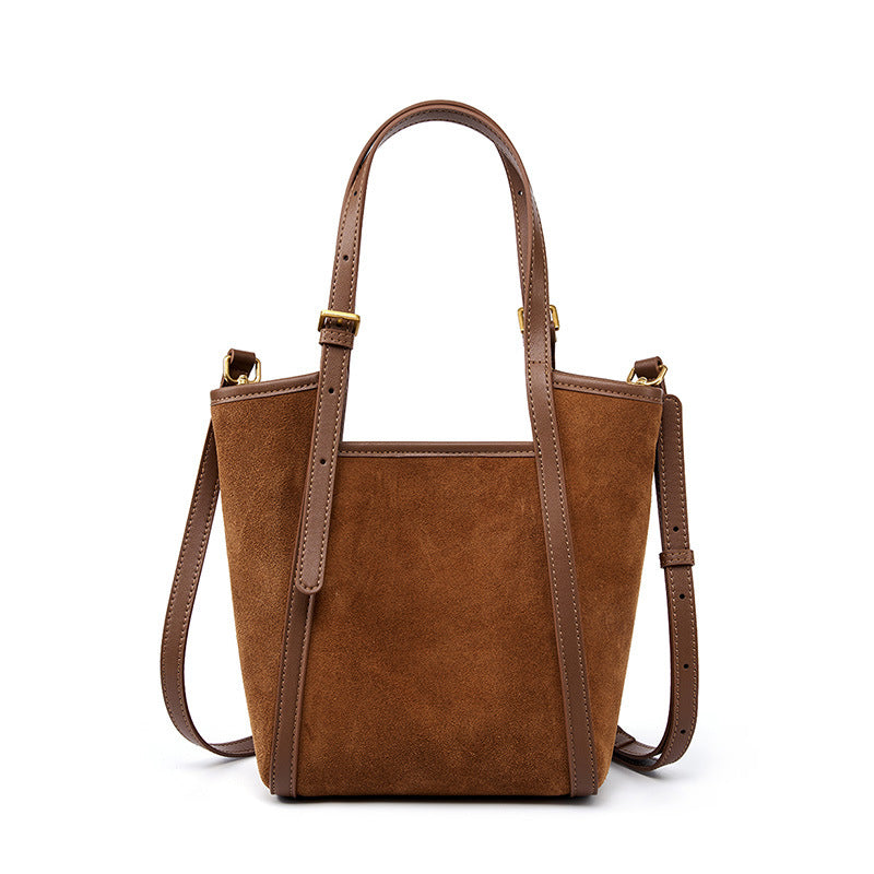 Vintage Suede Leather Tote | Large Capacity Commuter Bag product image 1