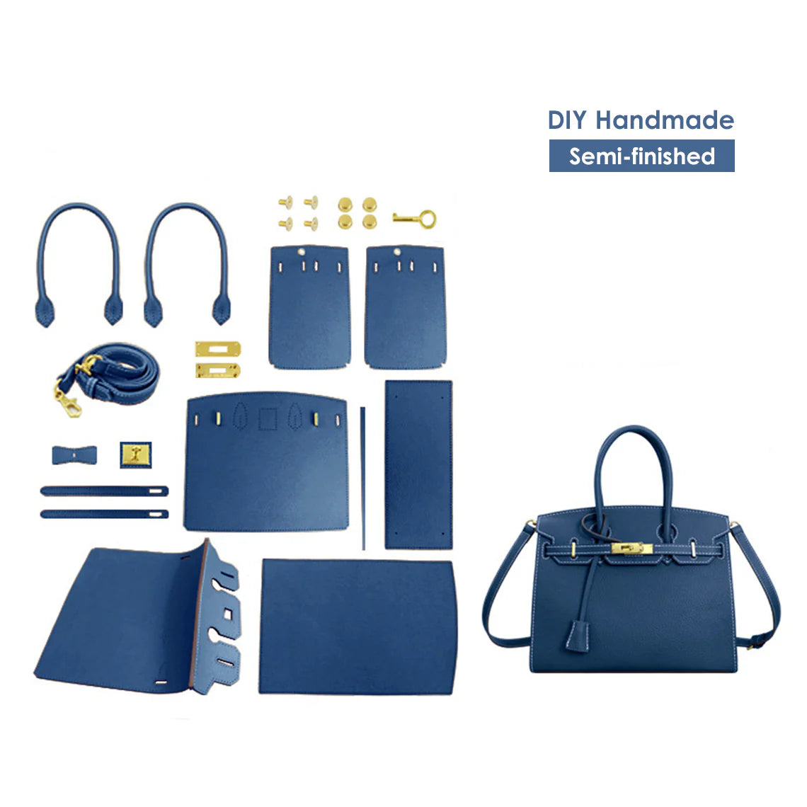 Sellier Leather Handbag DIY Kit – Top Grain, Pre-Cut & Pre-Punched detail image 7