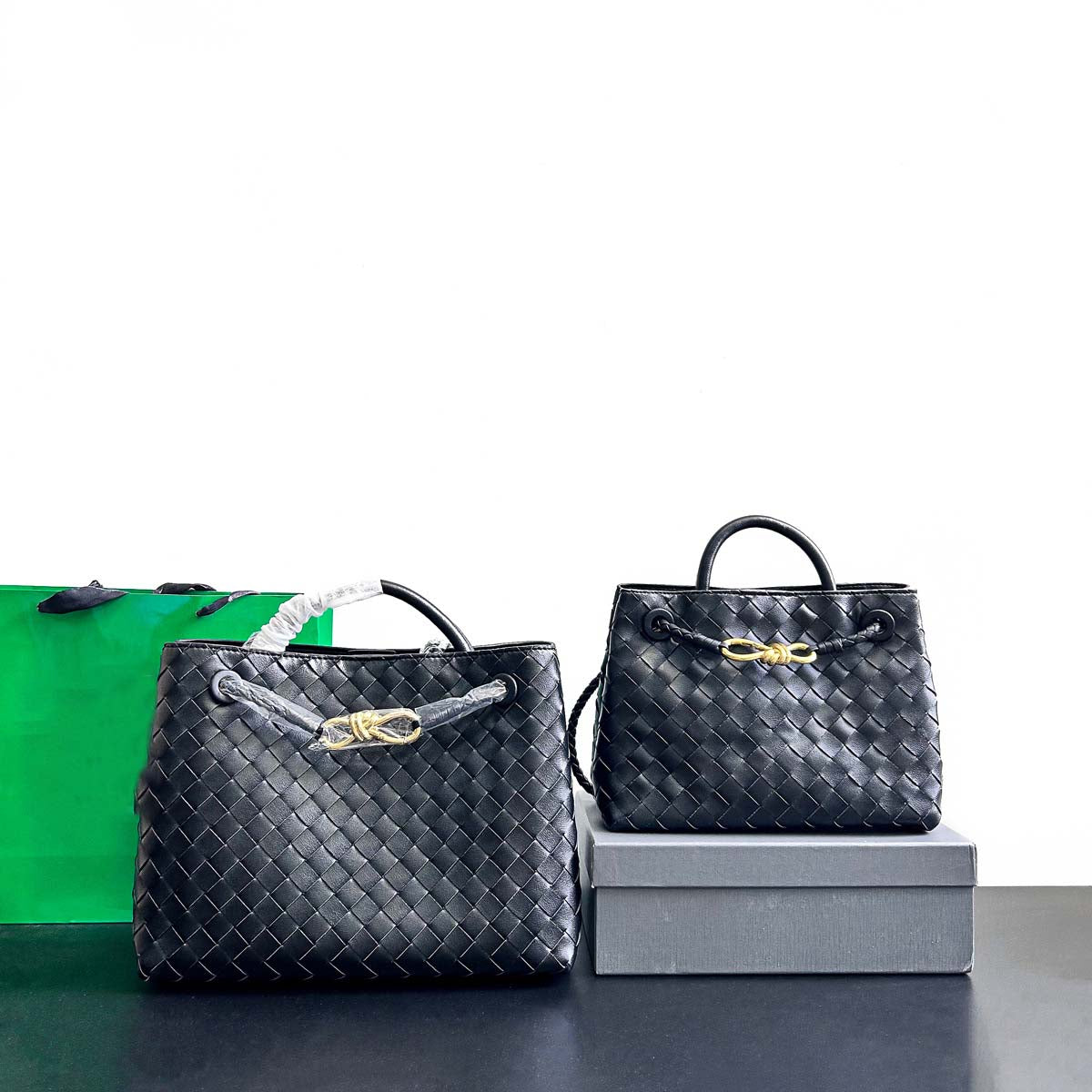 Woven Leather Tote Bag - Retro Knot Shoulder Bag & Handbag detail image 9