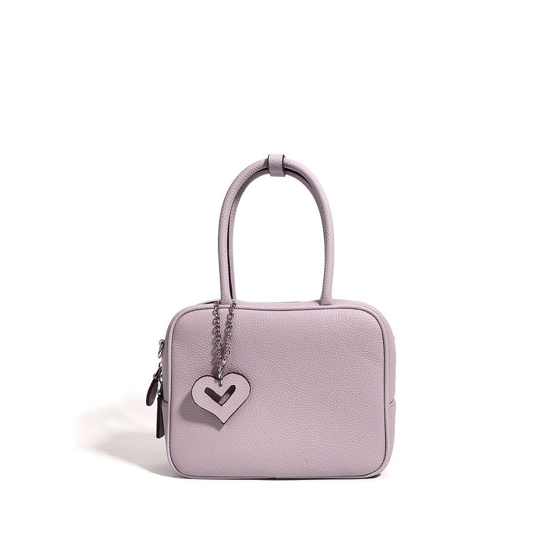 Top Grain Leather Square Bowling Handbag with Adjustable Strap detail image 4