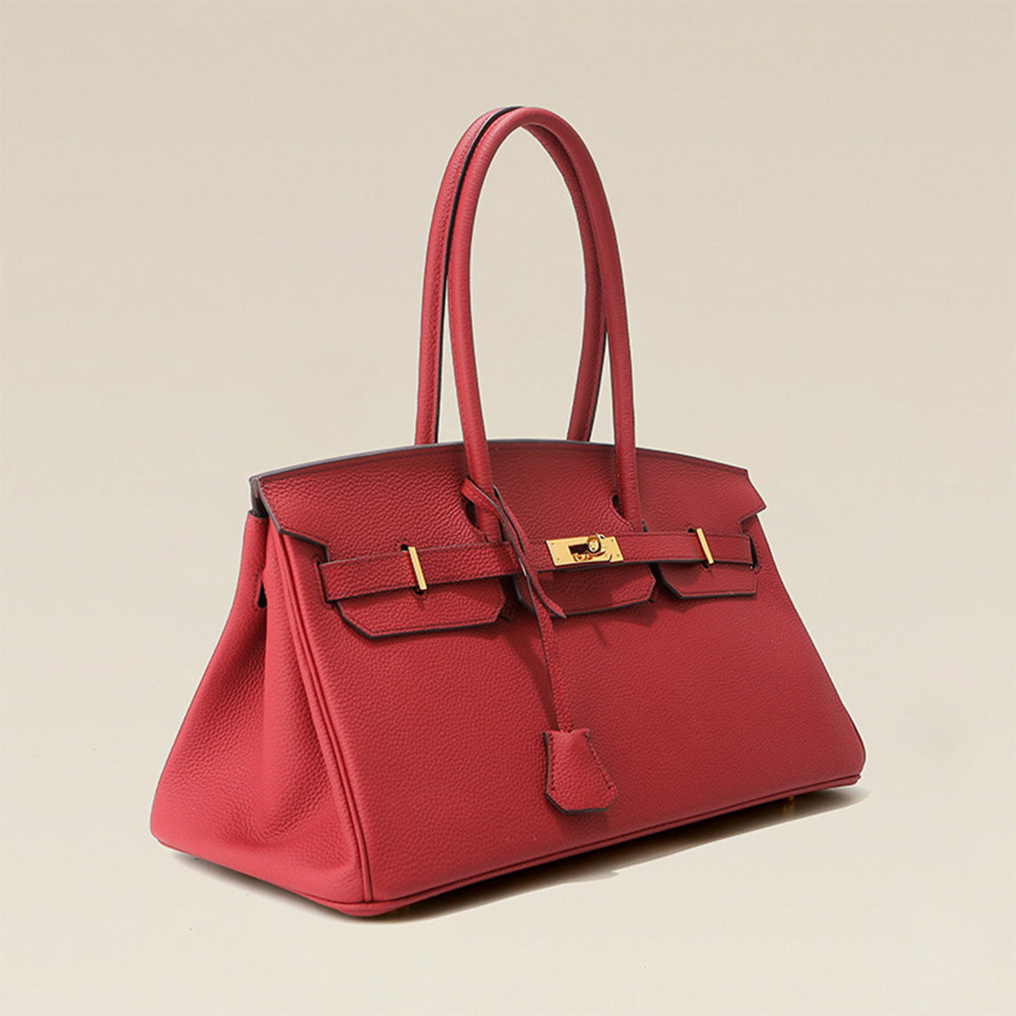 Top Grain Leather Top Handle Bag with Long Shoulder Strap - 40cm detail image 2