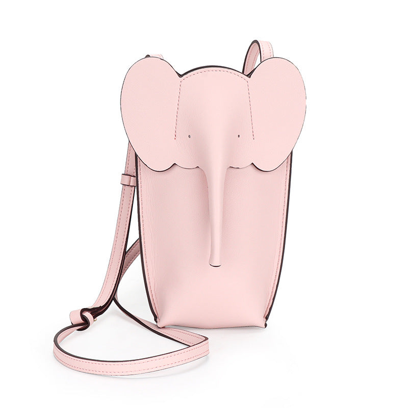 Elephant Small Mobile Phone Bag Coin Purse in Cowhide Leather detail image 14