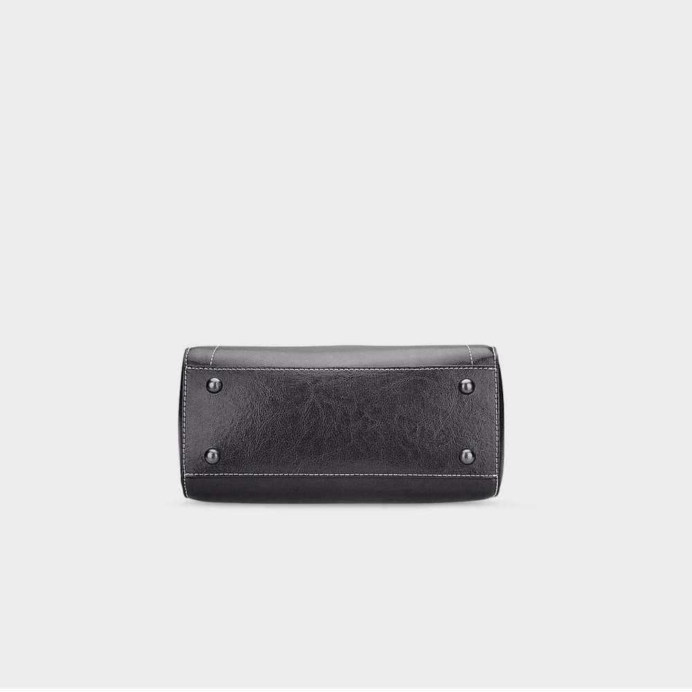Genuine Leather Handbag - Top Grain Cowhide Square Bag detail image 17