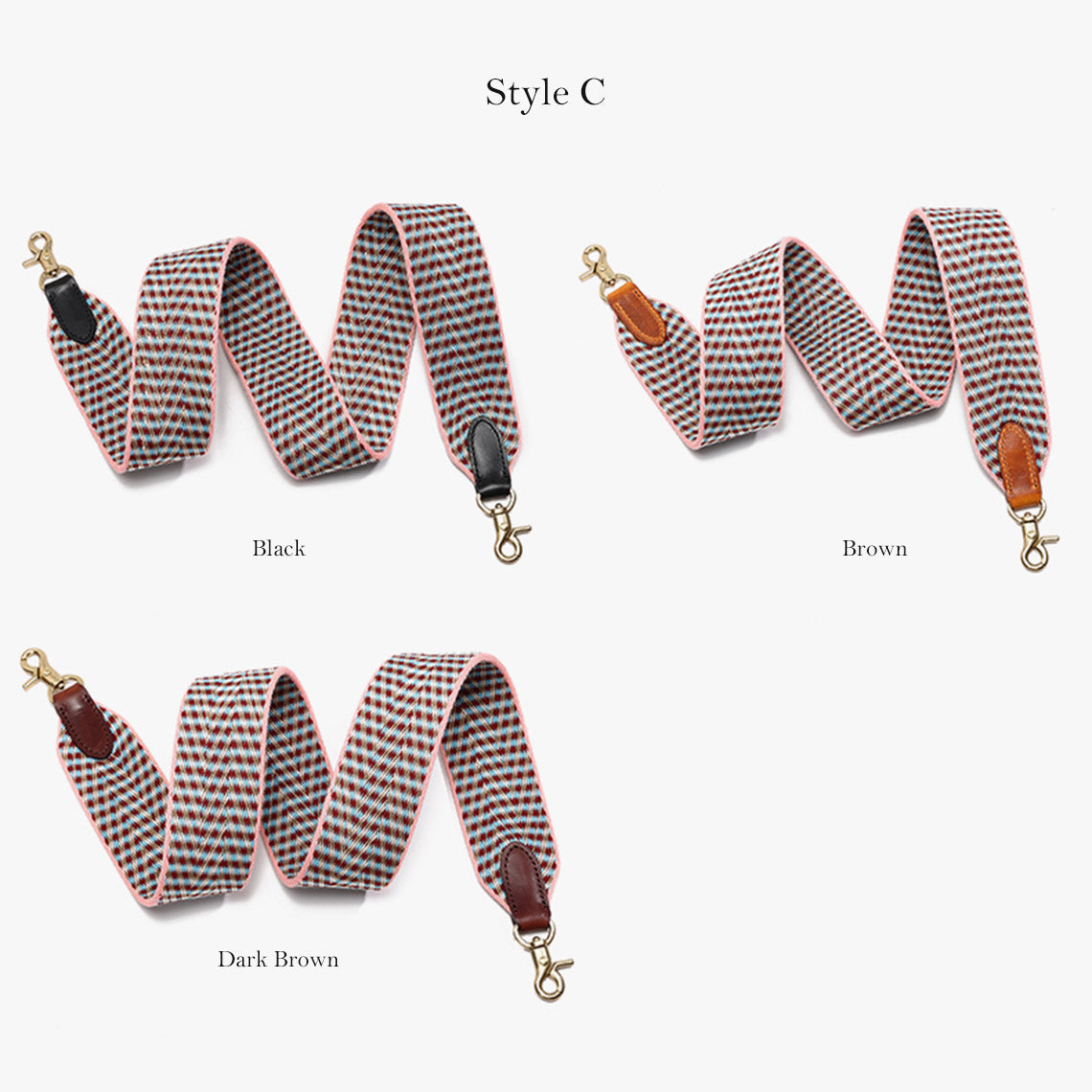Handmade Full Grain Leather Webbing Strap – 5 cm Wide, Brass Clips, 3 Sizes detail image 11