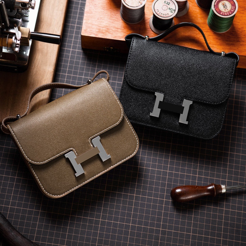 Leather Square Tofu Crossbody Bag DIY Kit – Tan or Black detail image 3