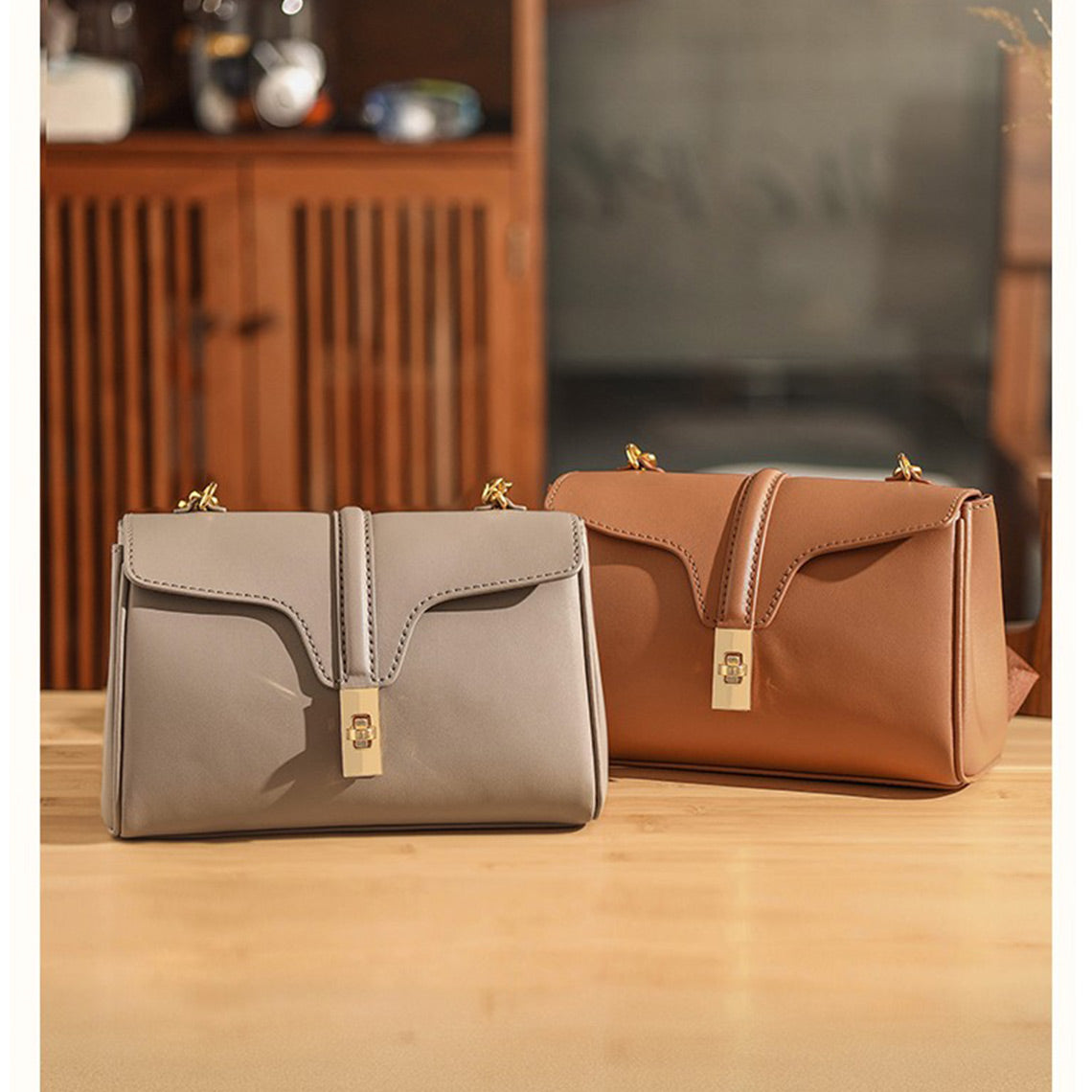 Handsewgift Leather Tote Bag DIY Kit – Brown Large, Brown Medium, Grey Medium detail image 9