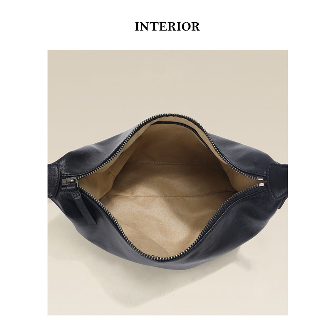 Vegetable Tanned Leather Minimalist Shoulder Bag detail image 9