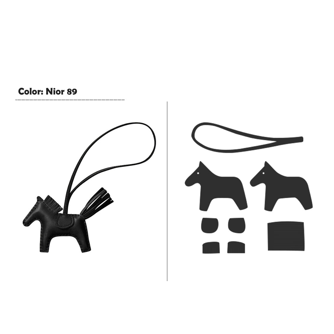 Handsew DIY Lambskin Leather Horse Purse Charm Kit detail image 18