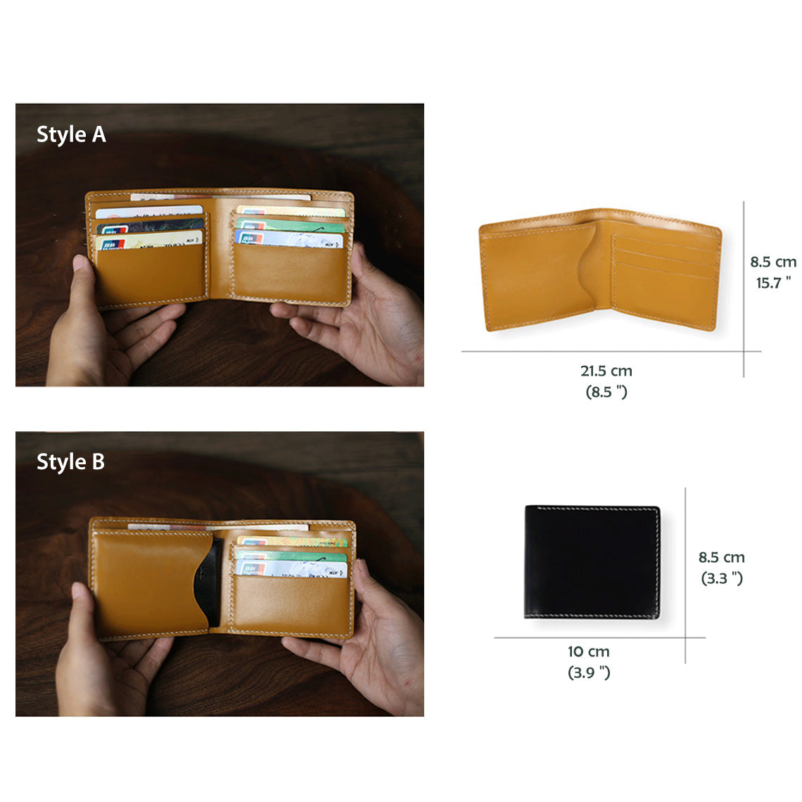 Full Grain Leather Slim Wallet DIY Kit – Hand Sewn, Two Styles detail image 4