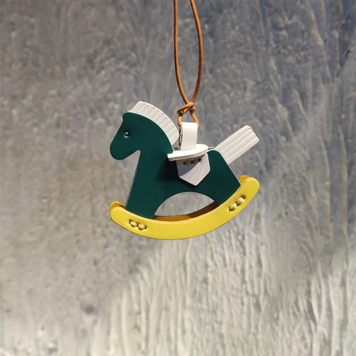Handmade Full Grain Leather Rocking Horse Bag Charm & Keychain detail image 3