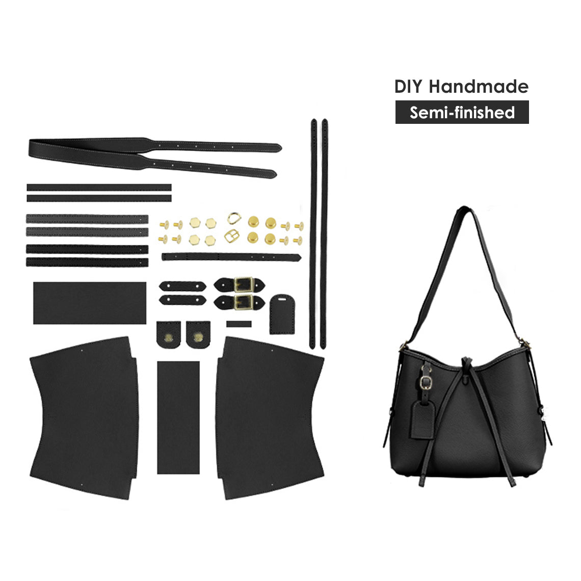 Top Grain Leather Carry Shoulder Bag DIY Kit – Hand Sewn by You detail image 7