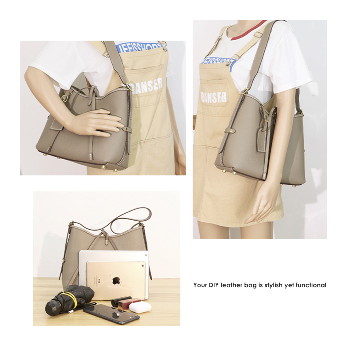 Top Grain Leather Carry Shoulder Bag DIY Kit – Hand Sewn by You detail image 3