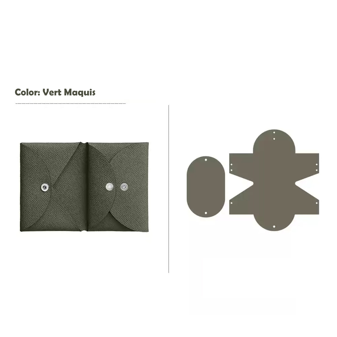 Hand Sewn Fine Embossed Grain Leather Card Holder DIY Kit – Duo Design detail image 17