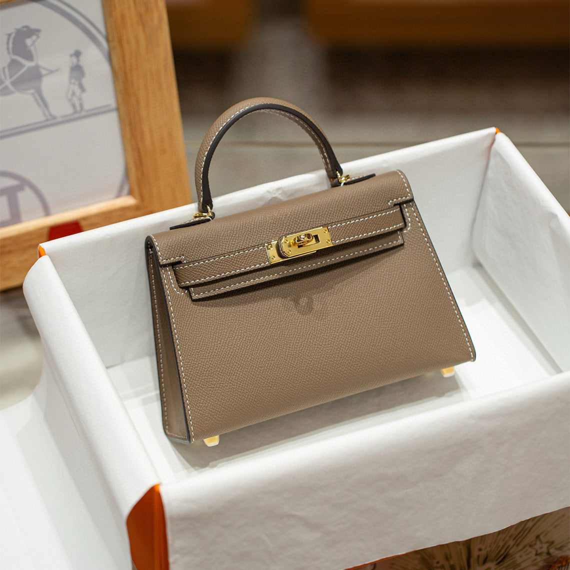 Mini Top Handle Bag 19 – Top Grain Leather Shoulder Bag detail image 17