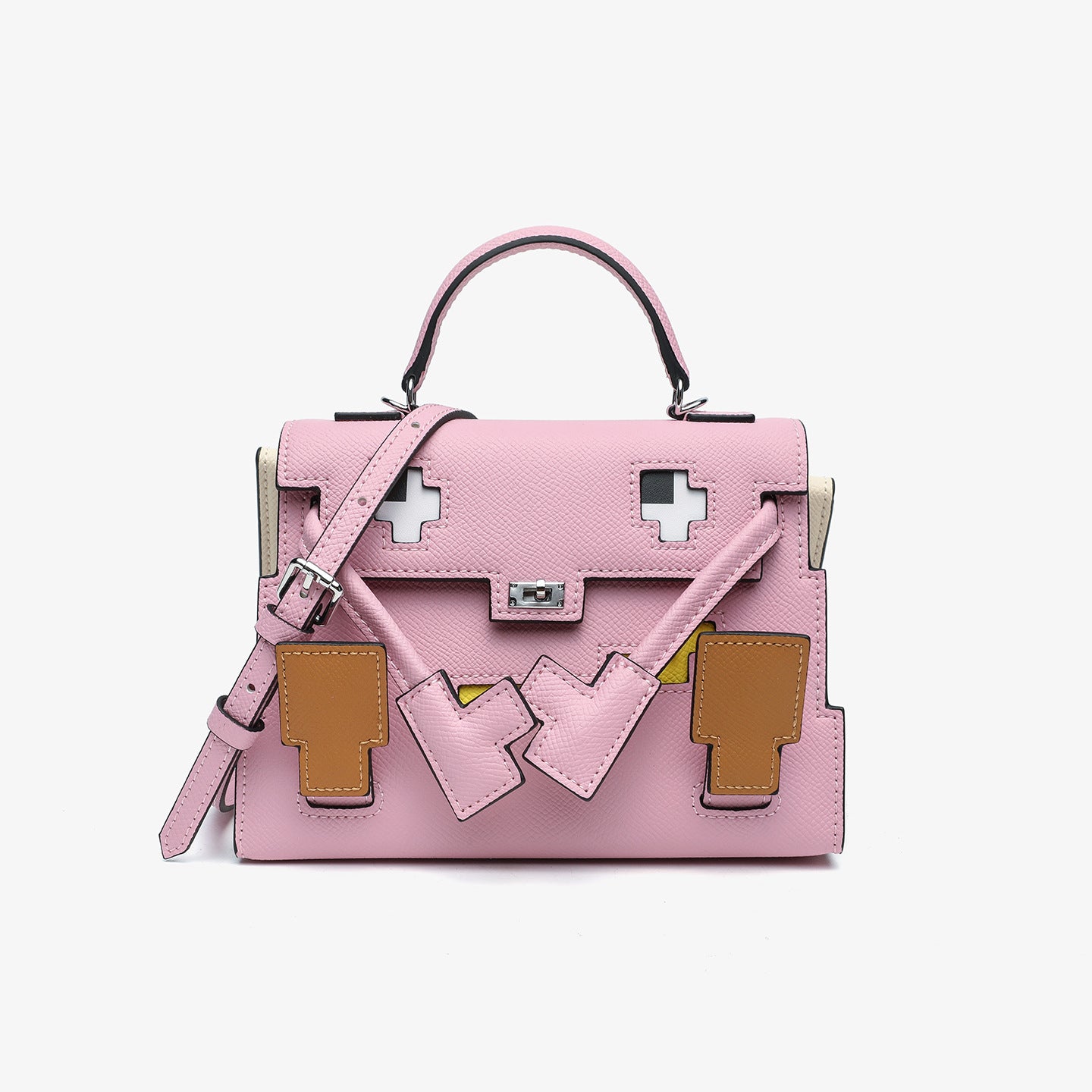 Picto Doll Bag Charm in Fine Embossed Grain Leather detail image 12