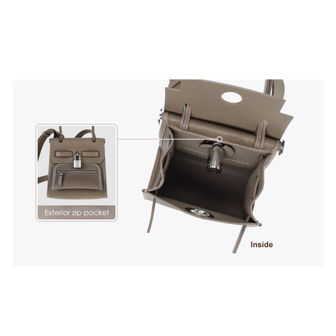 HandsewGift Top Grain Leather and Canvas Mini Tote DIY Kit detail image 5