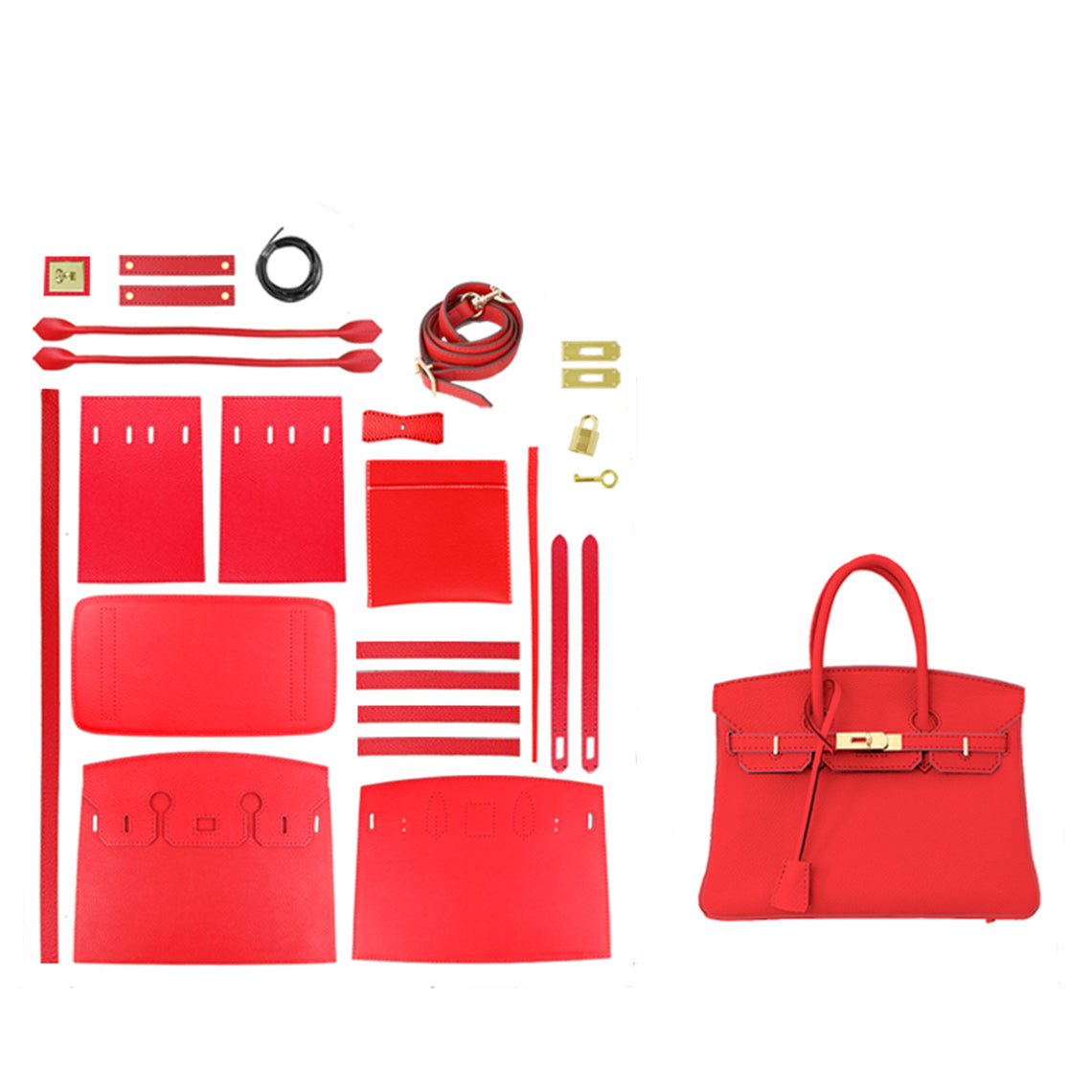 Top Grain Leather Handbag DIY Kit – Sew Your Own Bag (3 Sizes, 14 Colors) detail image 16