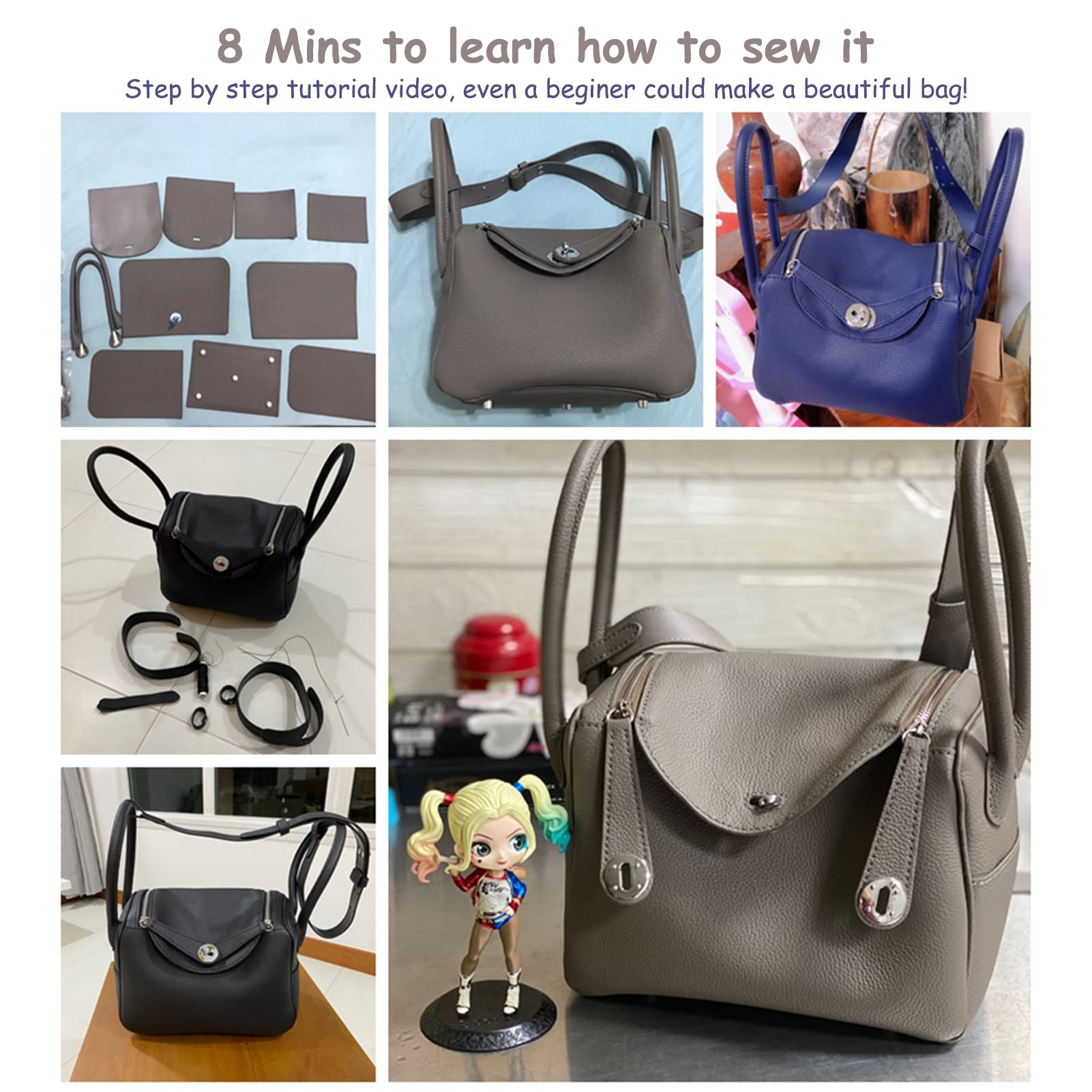 HandsewGift Top Grain Leather Shoulder Bag DIY Kit detail image 1