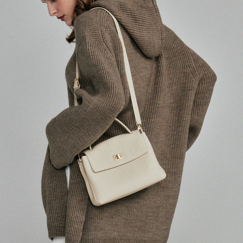 Pebbled Grain Leather Square Bag – Handbag, Shoulder, or Crossbody detail image 2