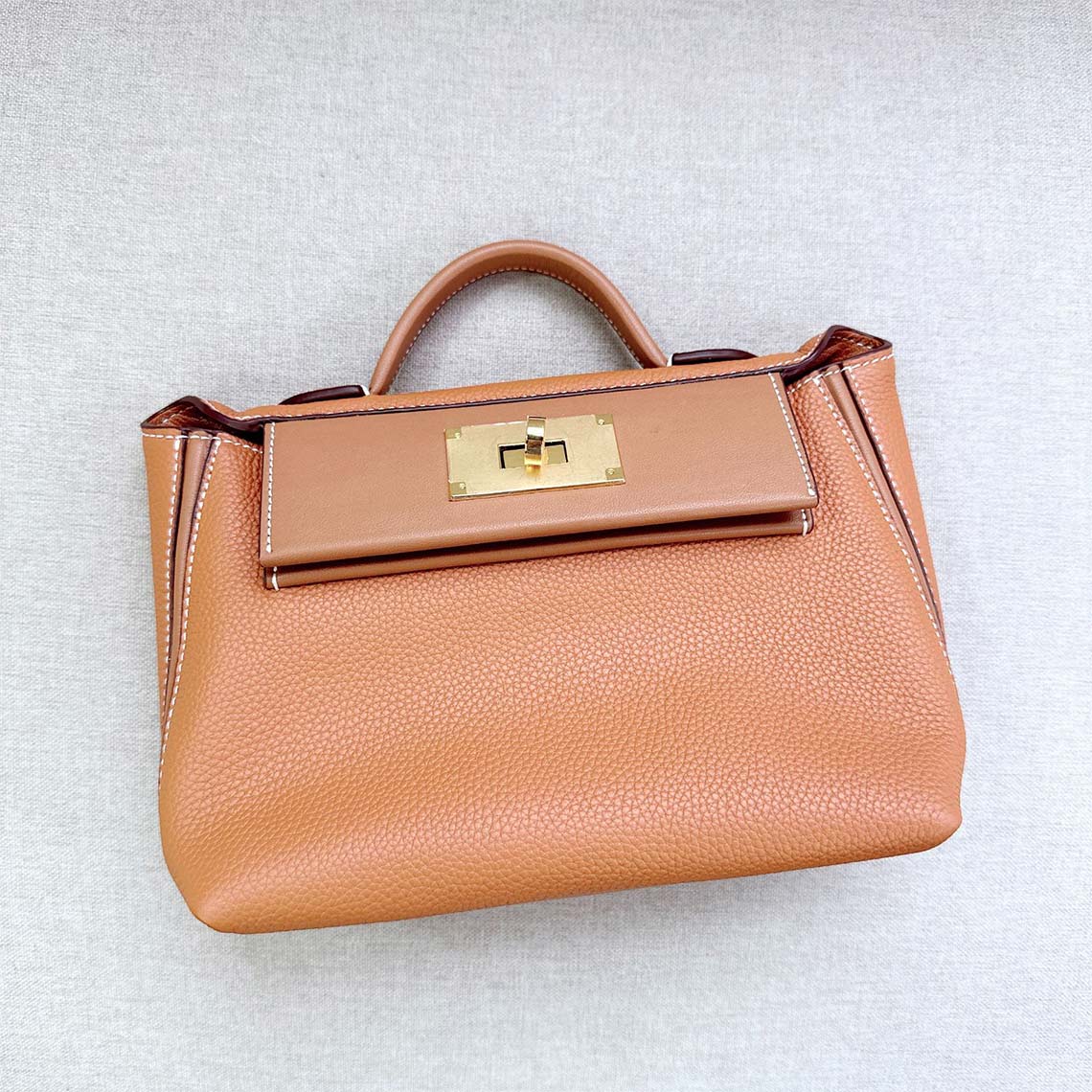 Mini 24/24 Bag in Top Grain Leather with Gold Hardware – Small and Large Sizes detail image 1