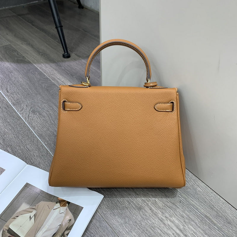 Top Grain Leather Mini Top Handle Bag with Detachable Strap detail image 3