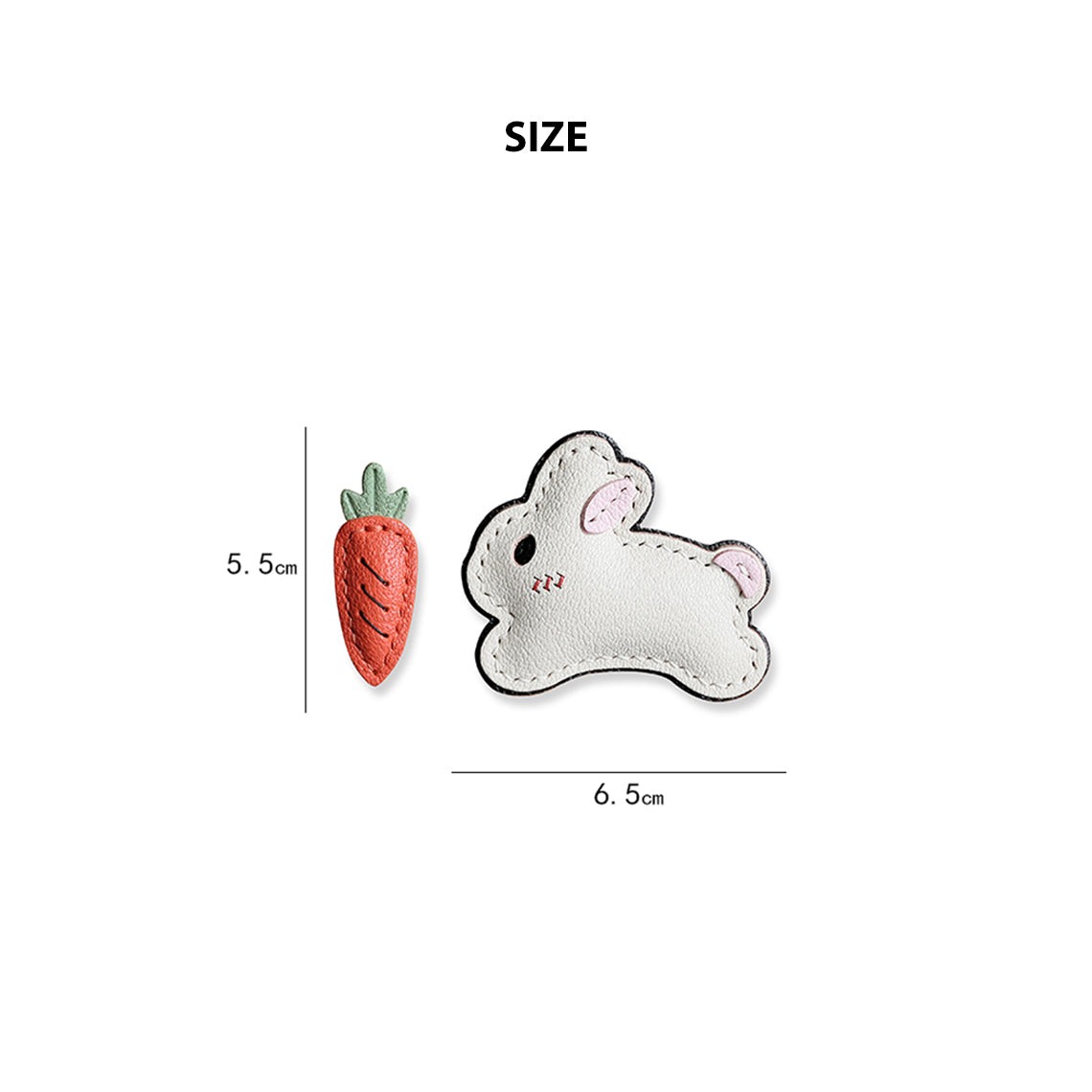 Bunny & Carrot Keychain DIY Kit – Goatskin Leather Hand Sewing Craft detail image 7