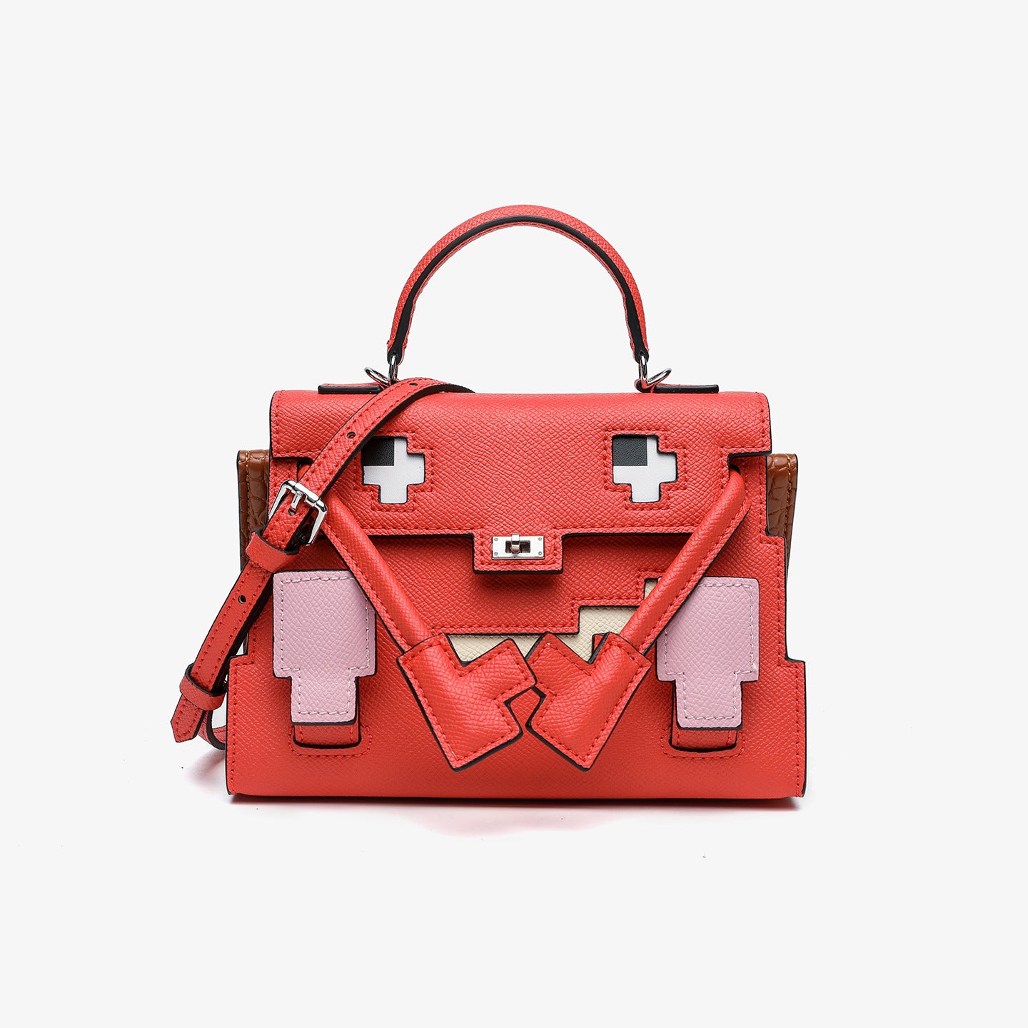Picto Doll Bag Charm in Fine Embossed Grain Leather detail image 11