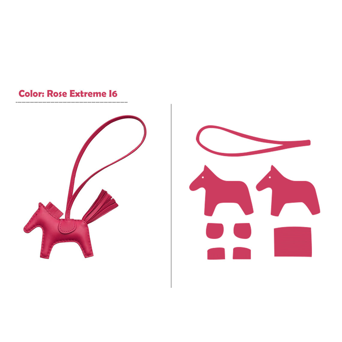 Handsew DIY Lambskin Leather Horse Purse Charm Kit detail image 17