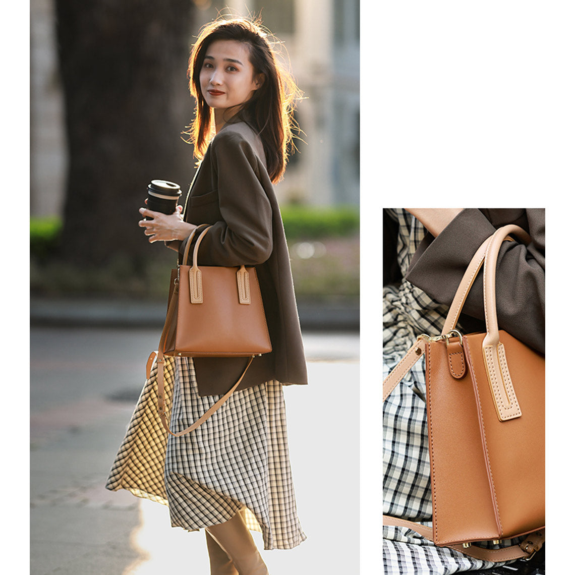 Hand-Sewn Leather Top Handle Bag DIY Kit – Brown, Black, Red, Blue detail image 6
