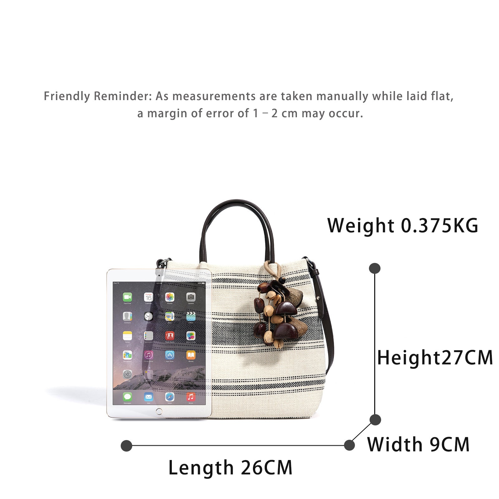 Striped Linen Ethnic Crossbody Bag with Dual Straps detail image 2