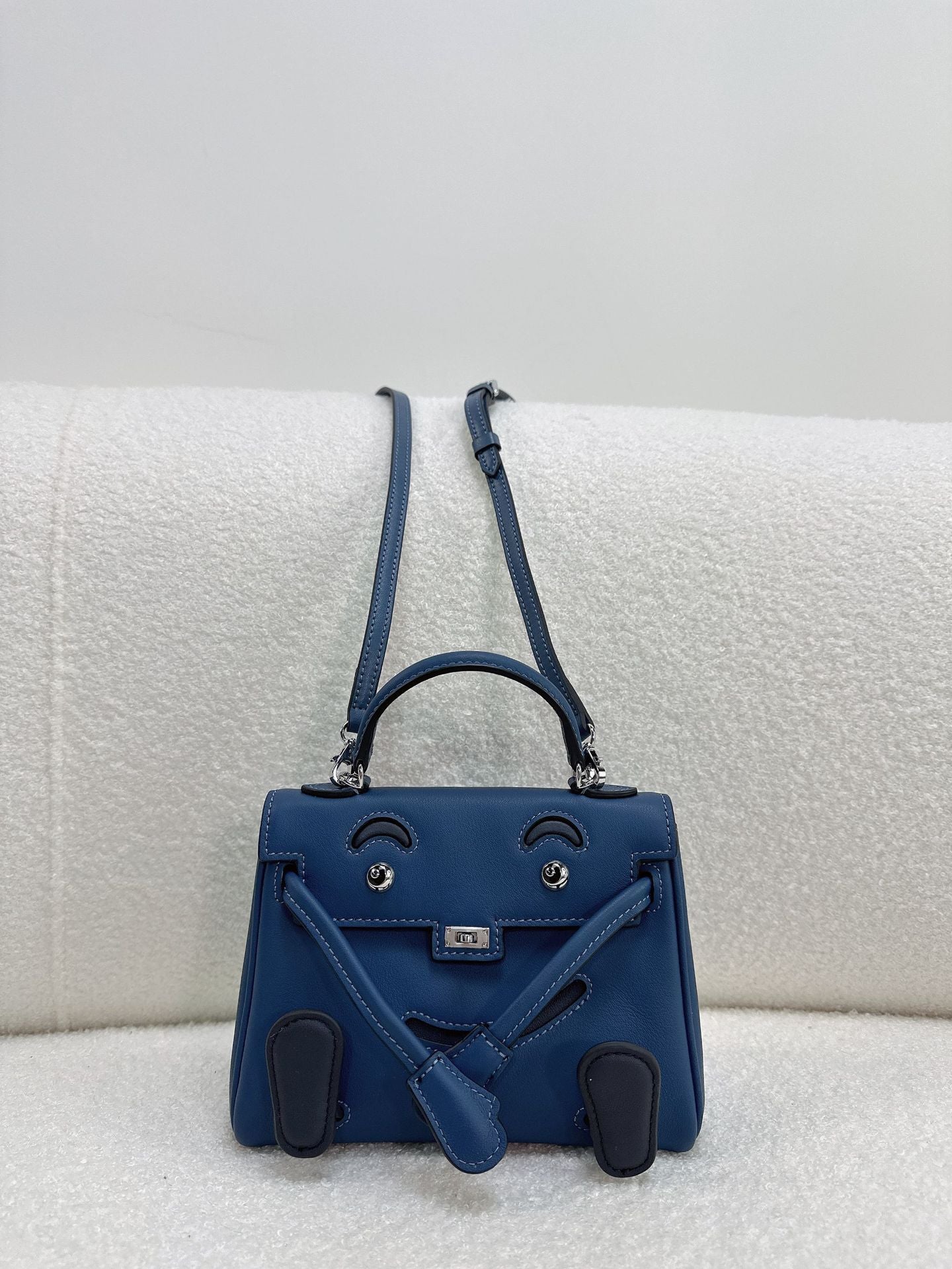 Mini Leather Bag Charm Keychain – Croc-Embossed & Smooth Calfskin, 11 Colors detail image 15