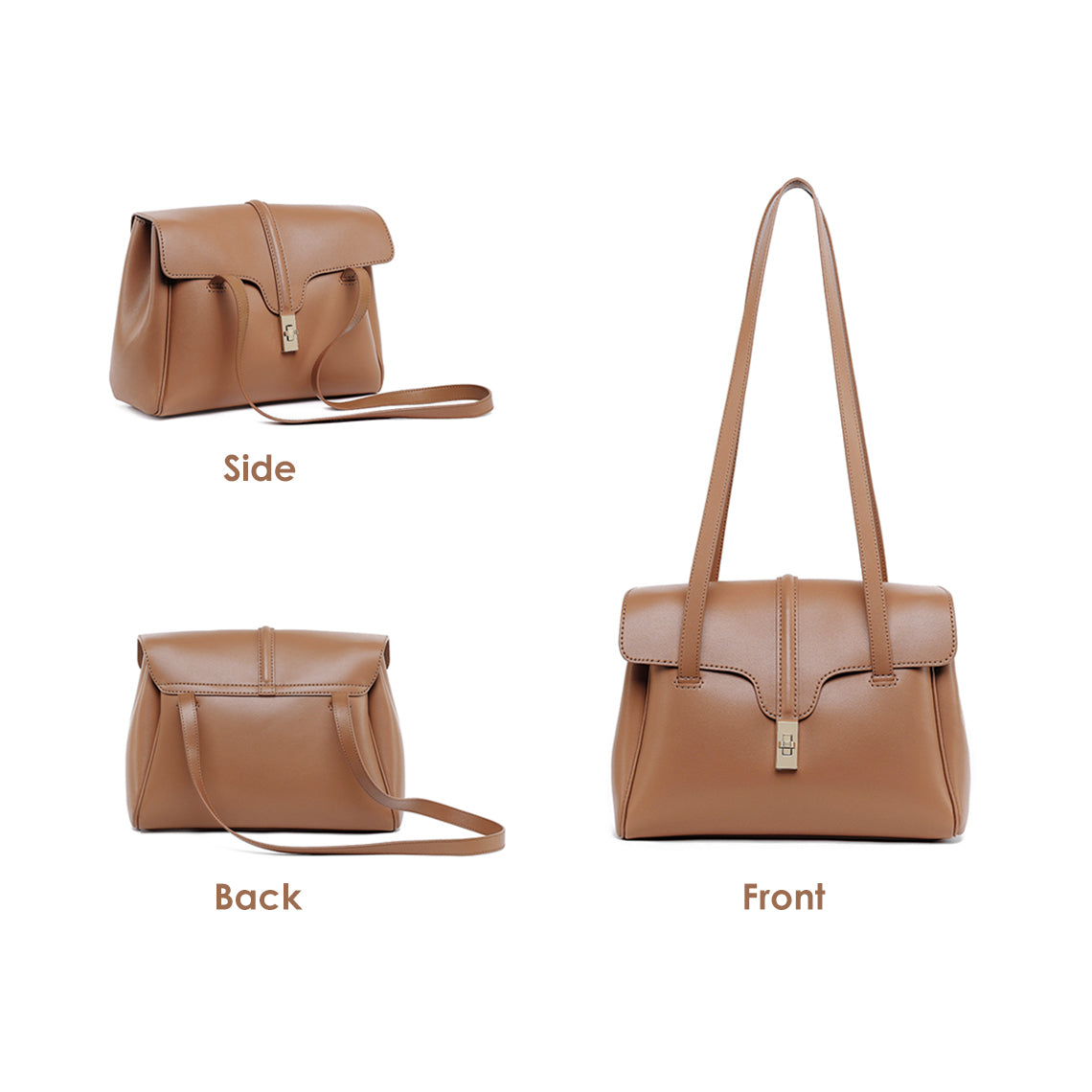 Handsewgift Leather Tote Bag DIY Kit – Brown Large, Brown Medium, Grey Medium detail image 7