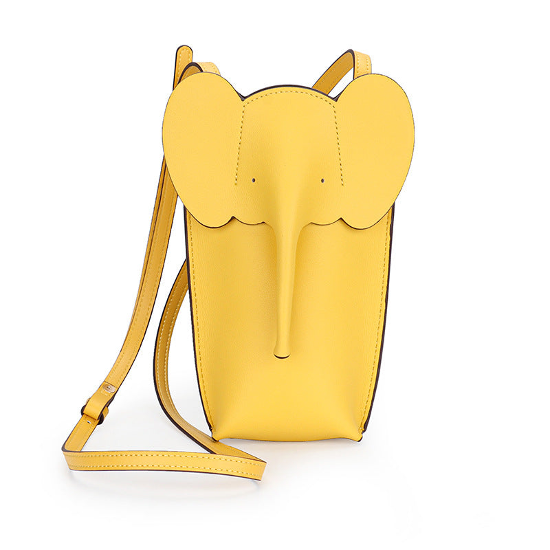 Elephant Small Mobile Phone Bag Coin Purse in Cowhide Leather detail image 9