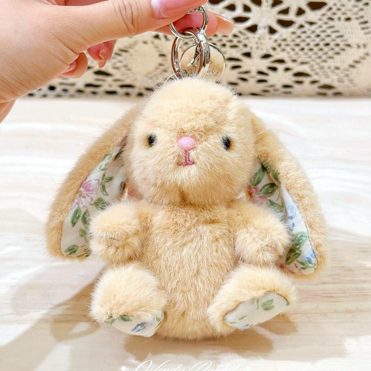 Baby Bunny Bag Charm – Soft Plush Keychain in 6 Colors detail image 5