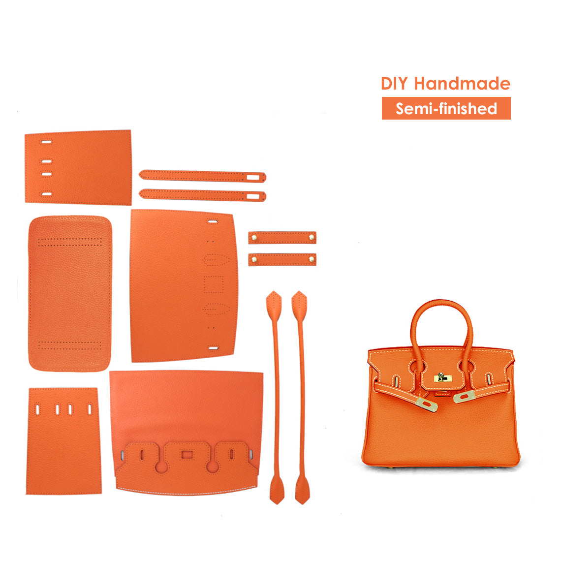 Top Grain Leather Handbag DIY Kit – Sew Your Own Bag (3 Sizes, 14 Colors) detail image 18