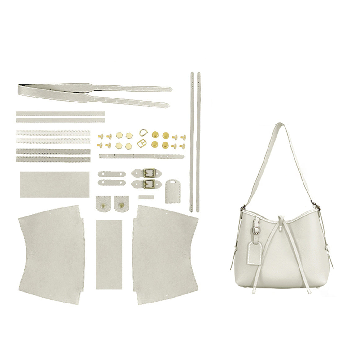 Top Grain Leather Carry Shoulder Bag DIY Kit – Hand Sewn by You detail image 9