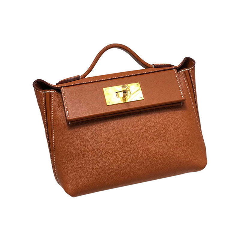 Mini 24/24 Bag in Top Grain Leather with Gold Hardware – Small and Large Sizes detail image 16