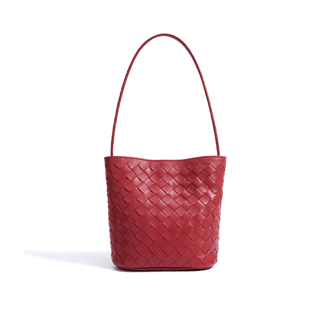 Sheep Leather Small Woven Tote Bag with Detachable Strap product image 1