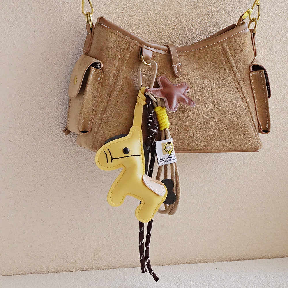 Horse Bag Charm PU Leather Keychain – Cute Pendant for Bags, Keys, and Backpacks detail image 6