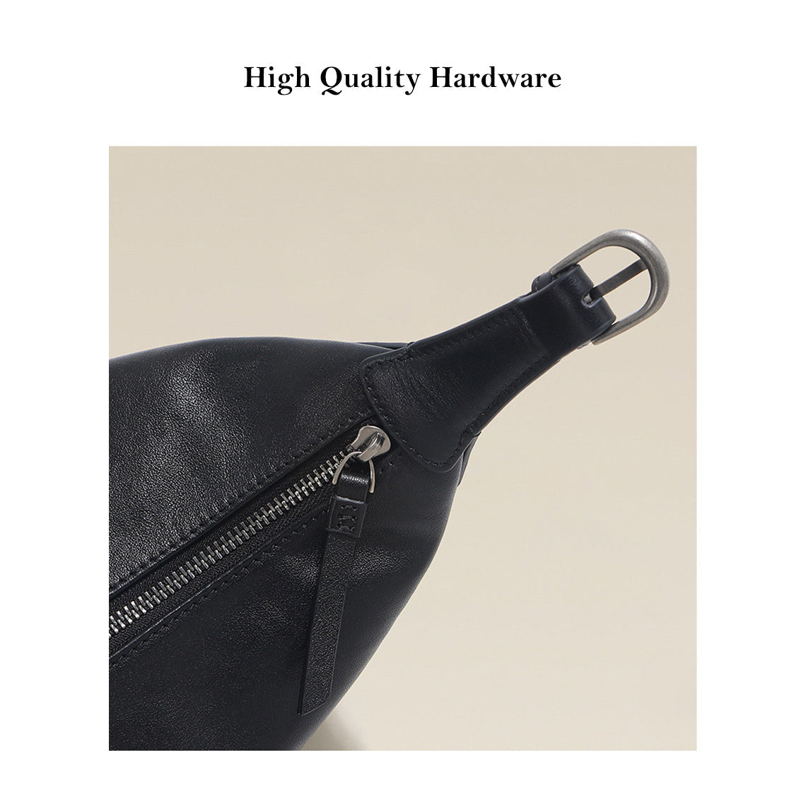 Vegetable Tanned Leather Minimalist Shoulder Bag detail image 2