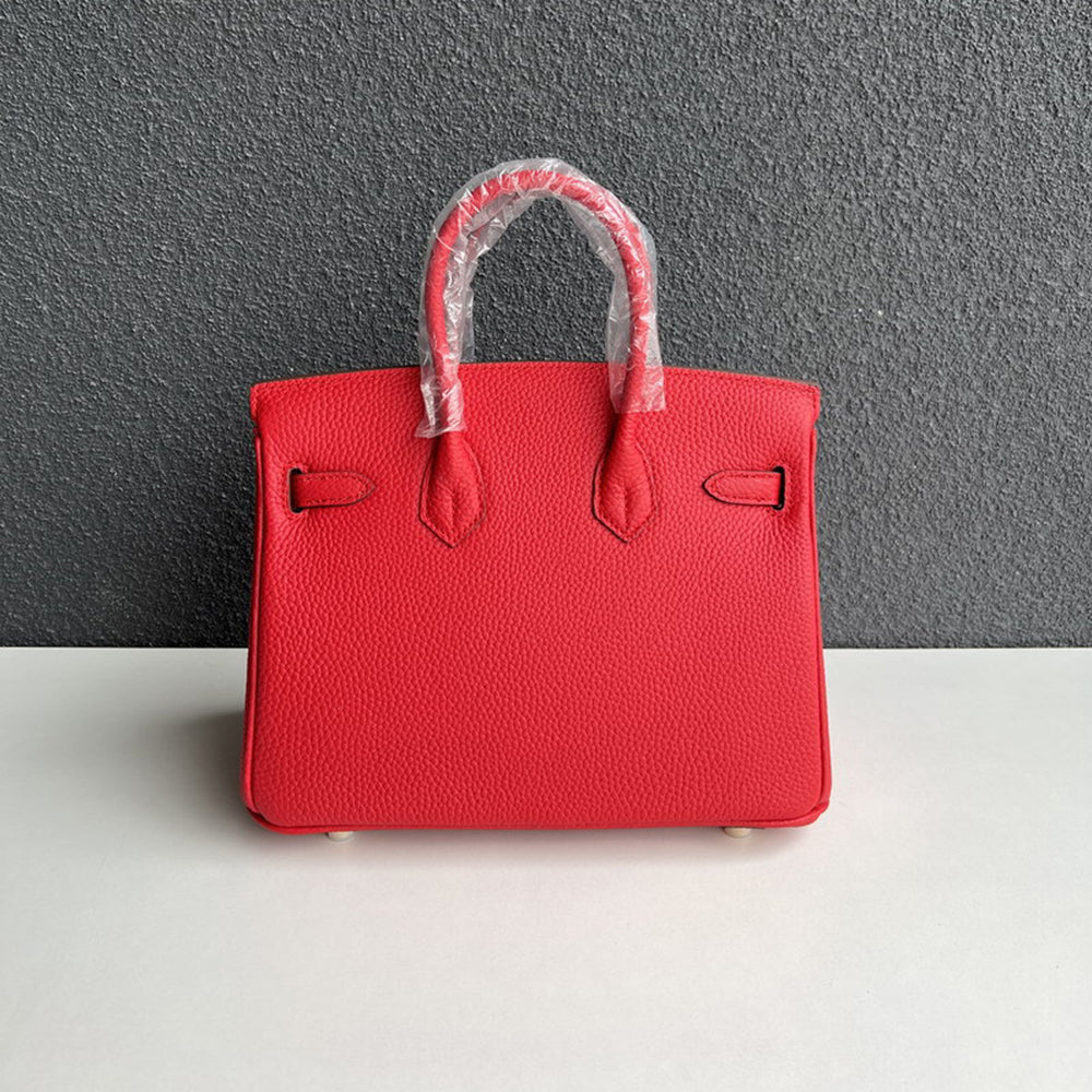 Classic Top Handle Leather Bag with Gold Hardware – Multiple Sizes and Colors detail image 3
